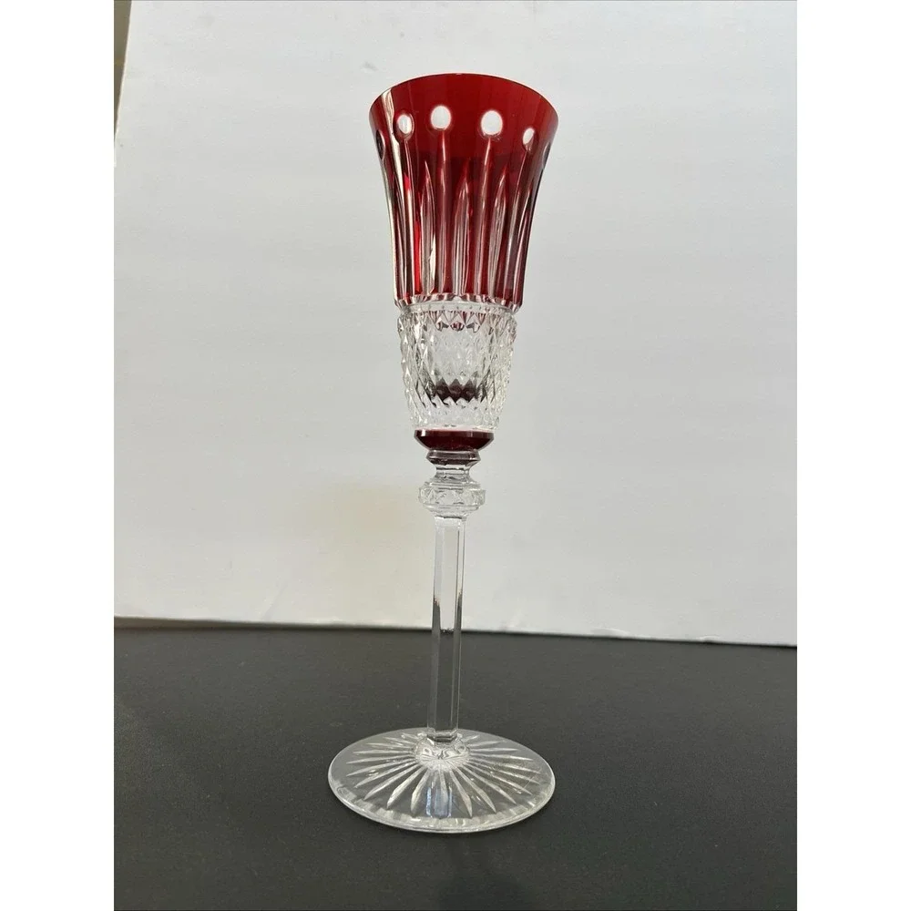 AJKA Olinda Fabergé Xenia Ruby Red Champagne Flute 9.5